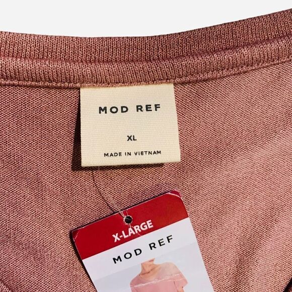 Mod Ref Women’s Contemporary V-Neck Puff Short Sleeve Mauve Blouse Size XL - Picture 4 of 6